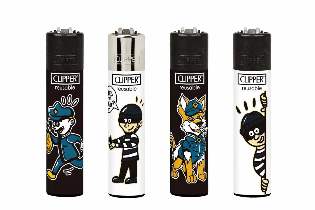 Classic Clipper Aansteker | Cops and Robbers (4 stuks)